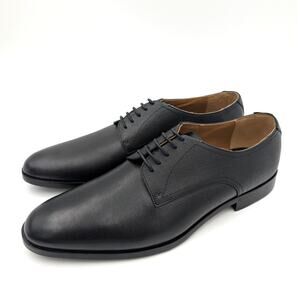 Boss Textured Plain Toe Dress Oxford Shoes Slip-On Black Size US11 EU44